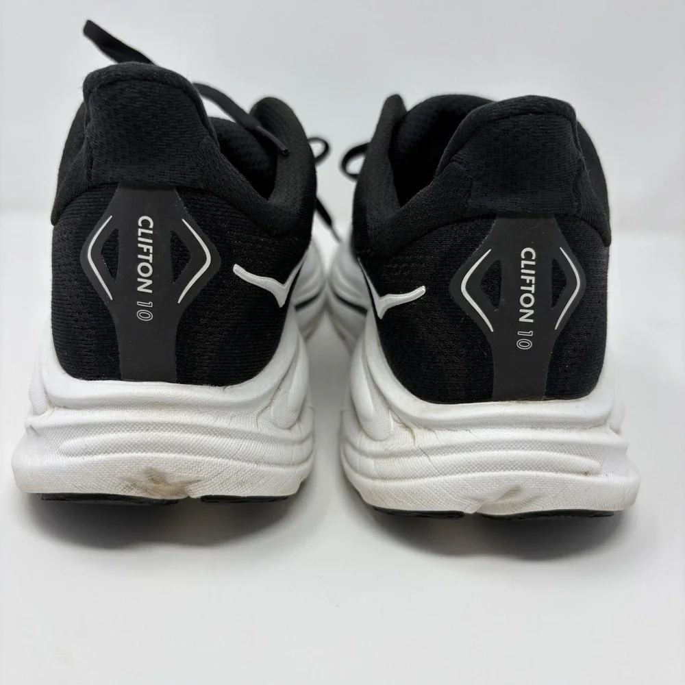 Hoka Clifton 10 Women's Size 9.5 Black White Running Shoes (1162031 BWHT)